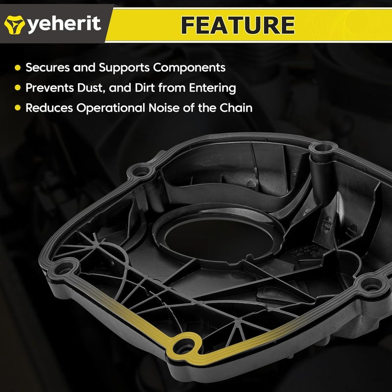 YEHERIT Store Engine Upper Timing Chain Cover with Gasket Compatible with VW Tiguan Beetle CC Eos Golf GTI Jetta Passat, Audi A3 A4 A5 A6 TT Replaces# 06H103269C 06H103269H - Image 5